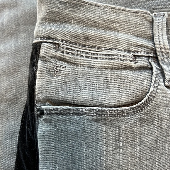 7. Frame Gray Le High Skinny Size 25 Black Velvet Tuxedo Stripe - Picture 3 of 8